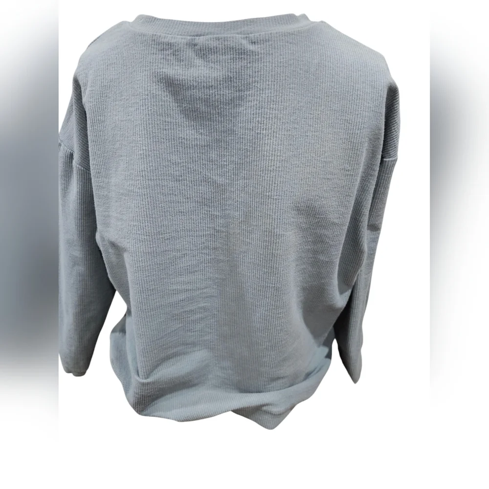 Women's Over Sized Feeling Festive‎ Gray Holiday Sweater Size Medium